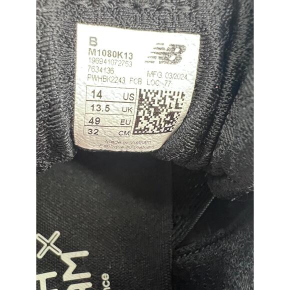 New Balance Fresh Foam 1080V13 Black Running Shoe Men \'s Size 14 New main image 4